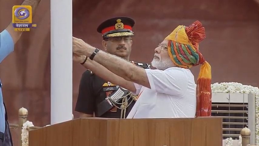 PM Modi Hoists Flag At The Red Fort On Independence Day 2019