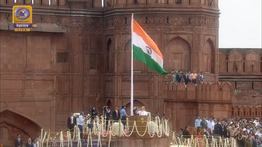 PM Modi Hoists Flag At The Red Fort On Independence Day 2019