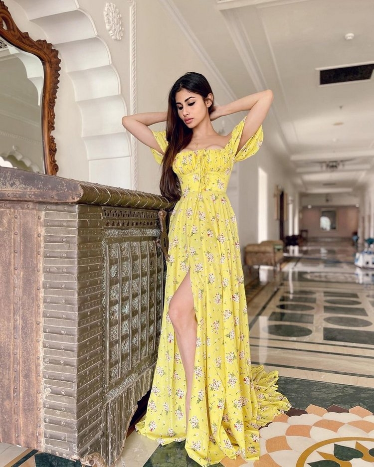 Mouni Roy Latest Photos In Yellow Dress