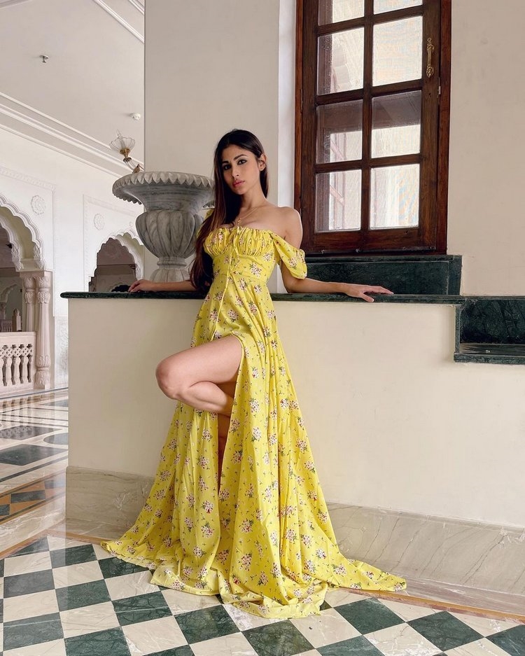 Mouni Roy Latest Photos In Yellow Dress