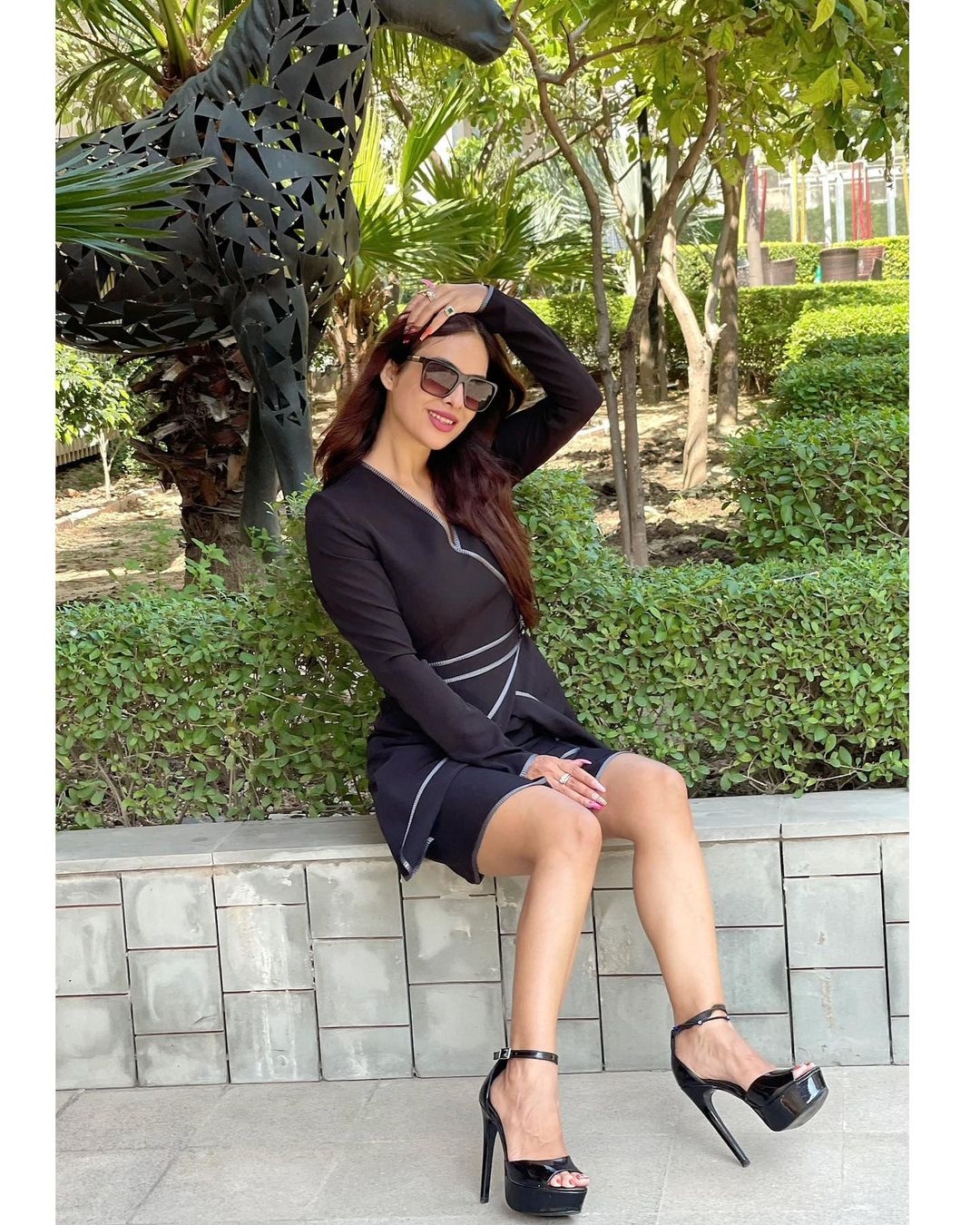 Neha Malik Hot Photos Gallery In Black Dress