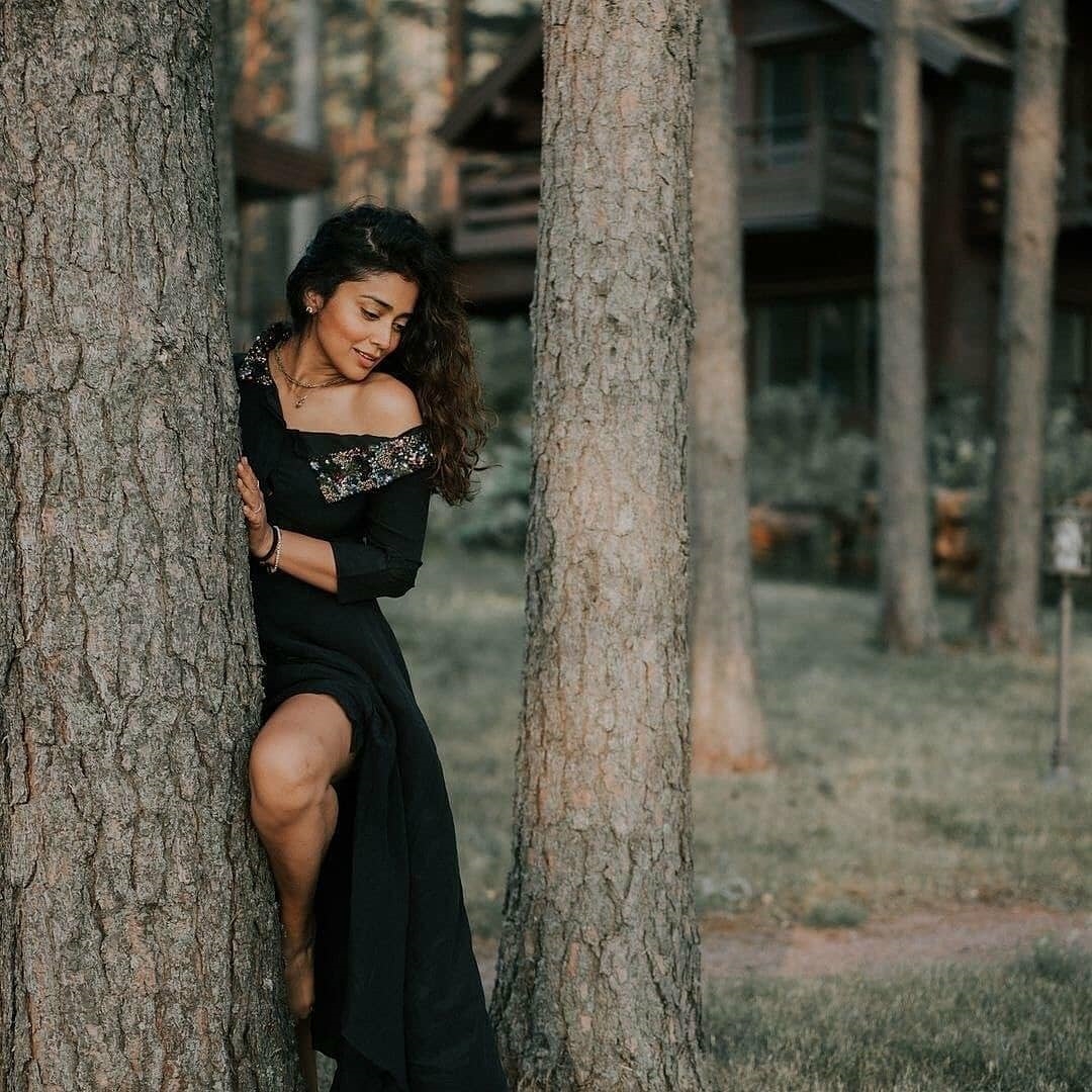 Shriya Saran Latest Photos In Black Dress
