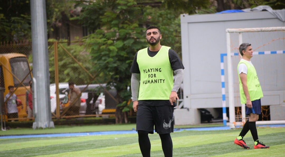 Arjun Kapoor And MS Dhoni At A Foot Ball Match