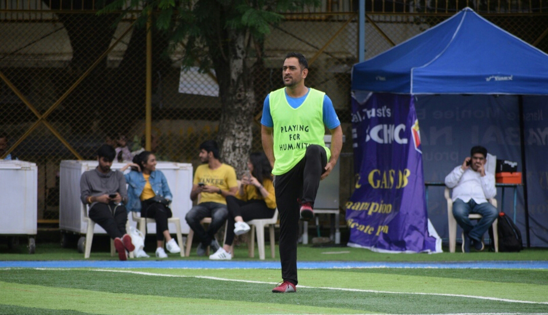 Arjun Kapoor And MS Dhoni At A Foot Ball Match