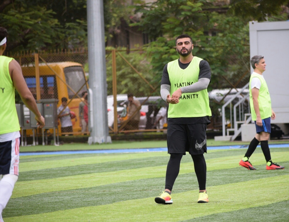 Arjun Kapoor And MS Dhoni At A Foot Ball Match