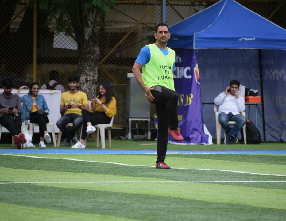 Arjun Kapoor And MS Dhoni At A Foot Ball Match