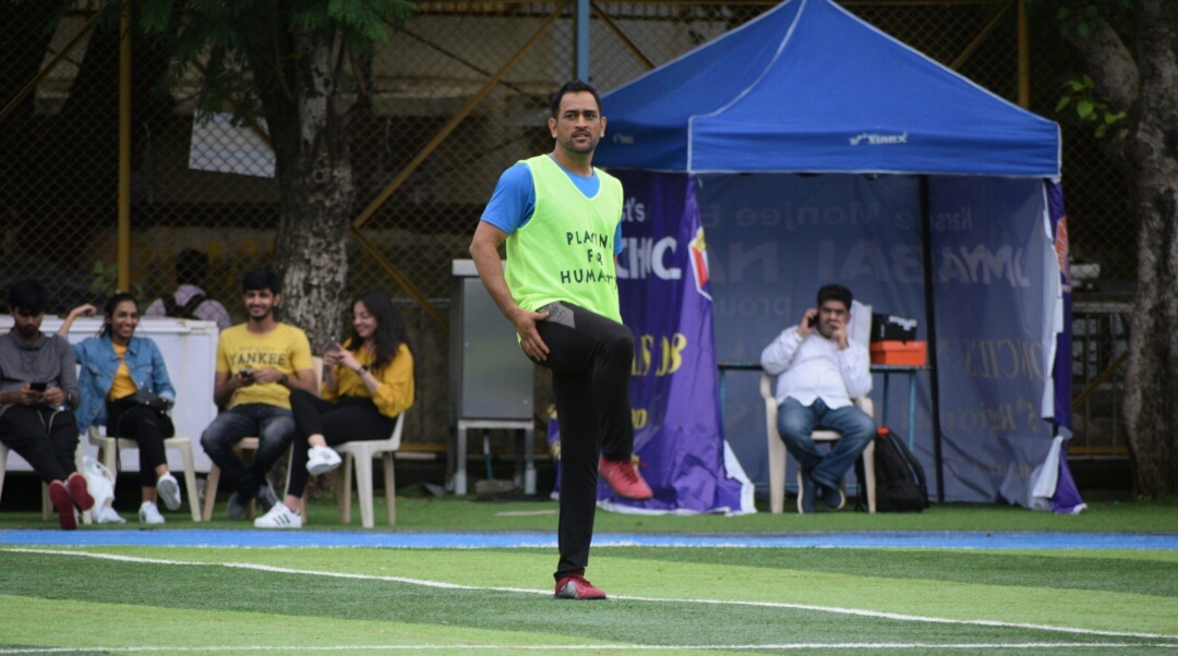 Arjun Kapoor And MS Dhoni At A Foot Ball Match