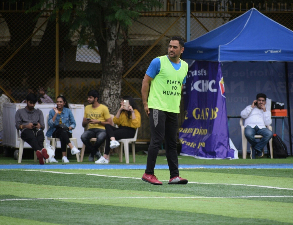 Arjun Kapoor And MS Dhoni At A Foot Ball Match