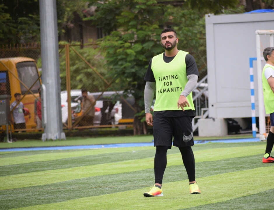 Arjun Kapoor And MS Dhoni At A Foot Ball Match