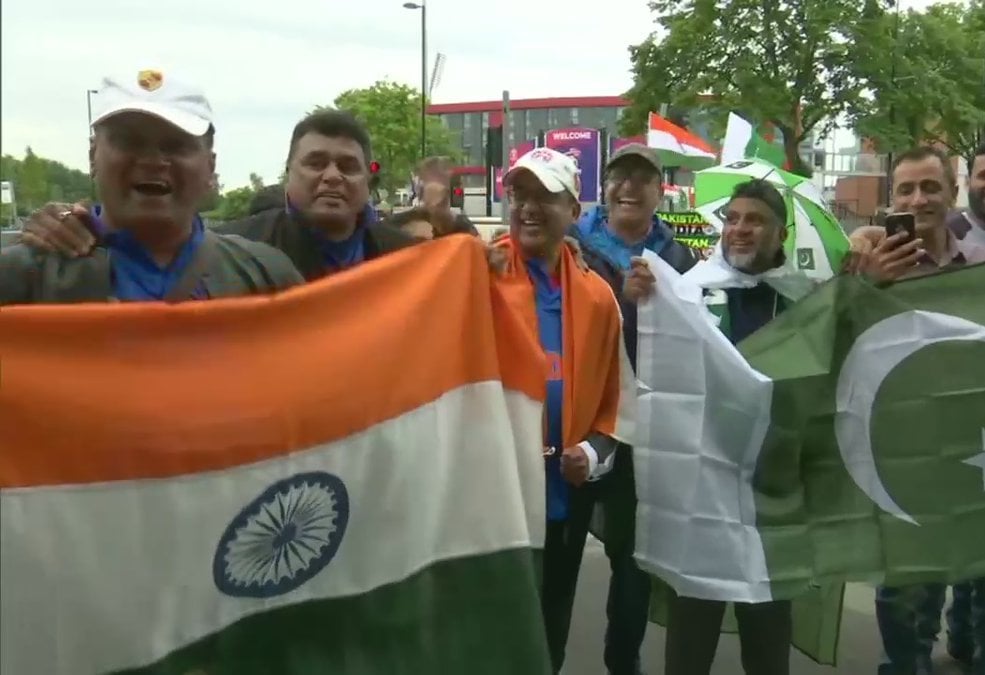 ICC Cricket World Cup 2019 India And Pakistan Fans At Old Trafford Stadium In Manchester