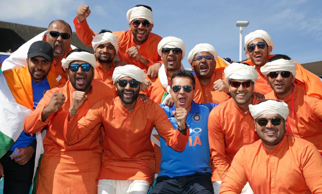 Indian Fans Enjoying The World Cup Match With Australia At The Oval