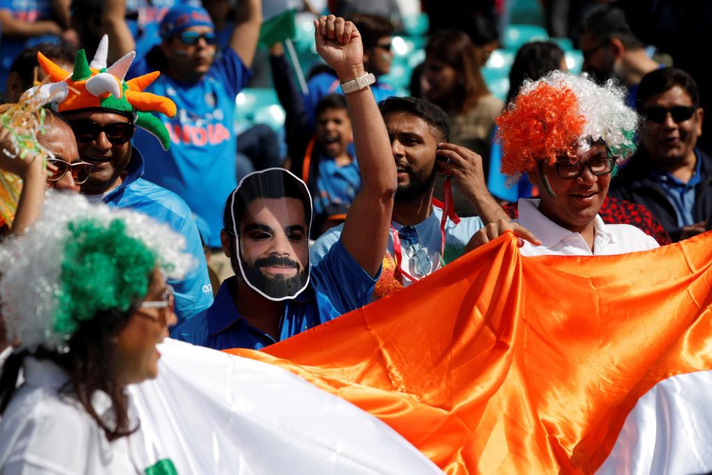 Indian Fans Enjoying The World Cup Match With Australia At The Oval