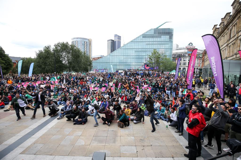 The Atmosphere In Manchester Fan Zone Is An Electric As It Is At Old Trafford