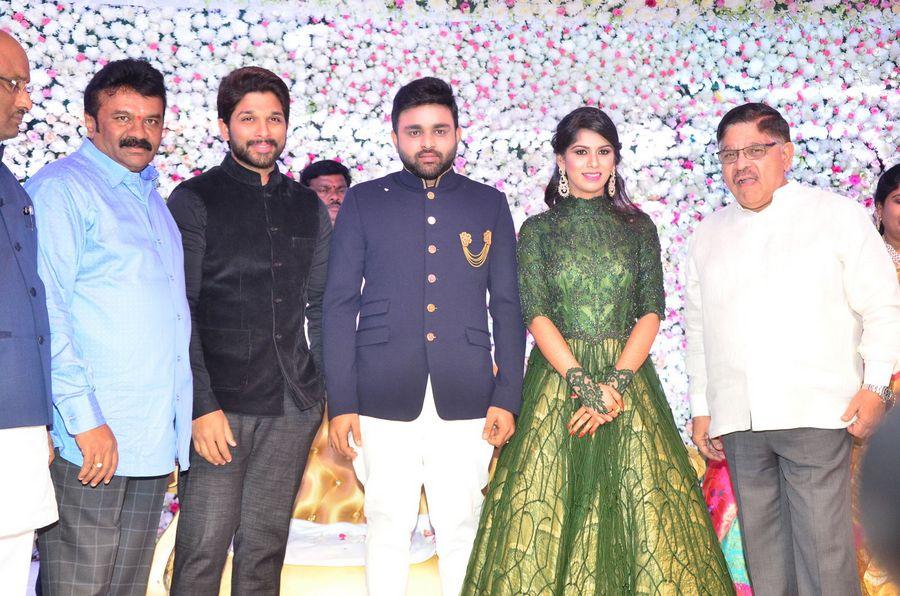 Allu Arjun Stills at Talasani Srinivas Yadav Daughter Wedding Reception