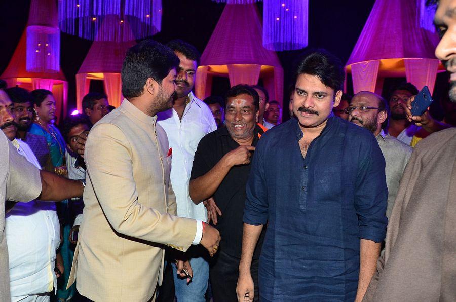 Pawan Kalyan at Talasani Srinivas Yadav Daughter Wedding Reception Stills