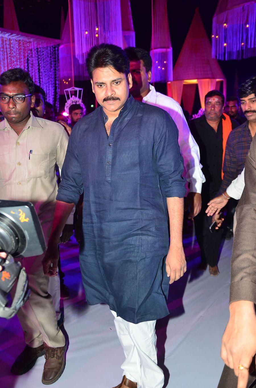 Pawan Kalyan at Talasani Srinivas Yadav Daughter Wedding Reception Stills