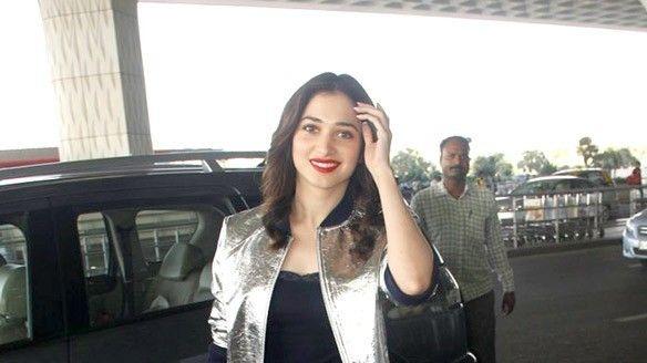 Actress Tamanna Bhatia spotted at Airport Photos