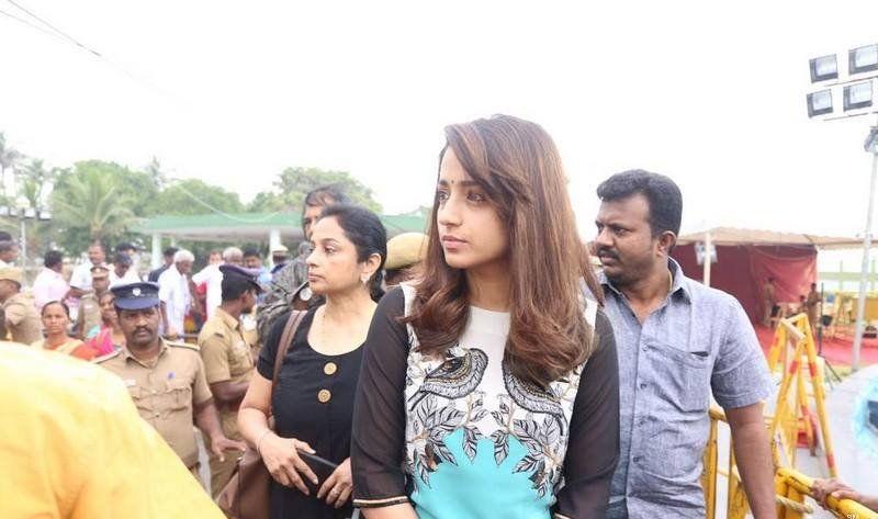 Actress Trisha At Jayalalithaa Memorial Photos