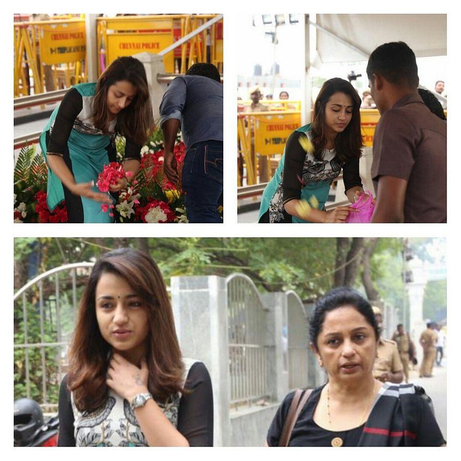 Actress Trisha At Jayalalithaa Memorial Photos