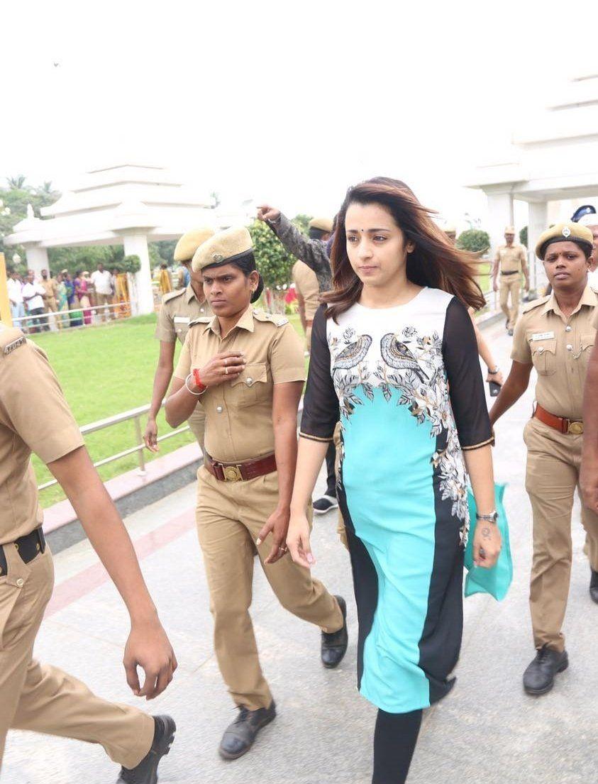 Actress Trisha At Jayalalithaa Memorial Photos