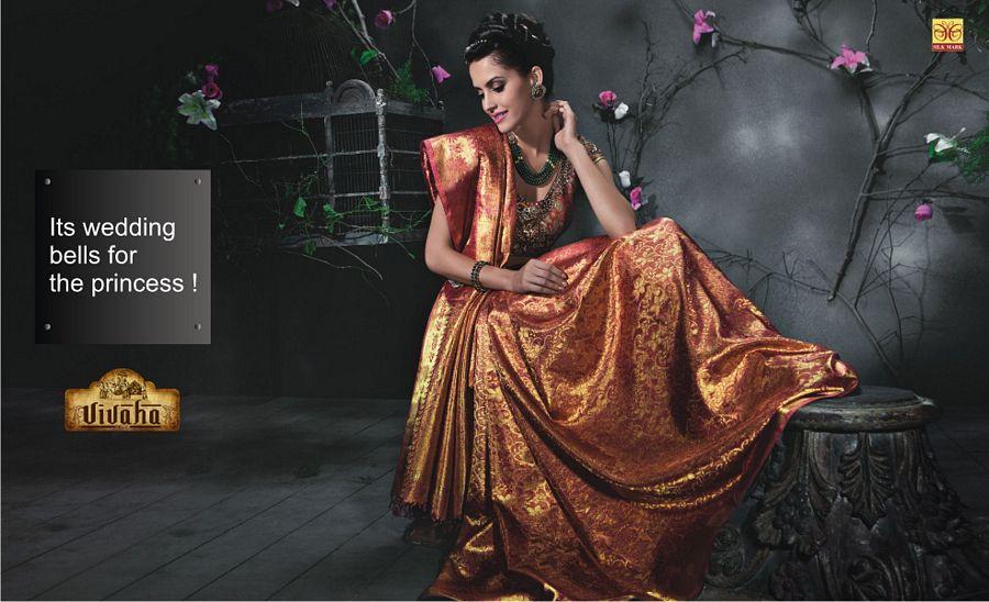 Film Actresses in Traditional Silk Bridal Saree Photos