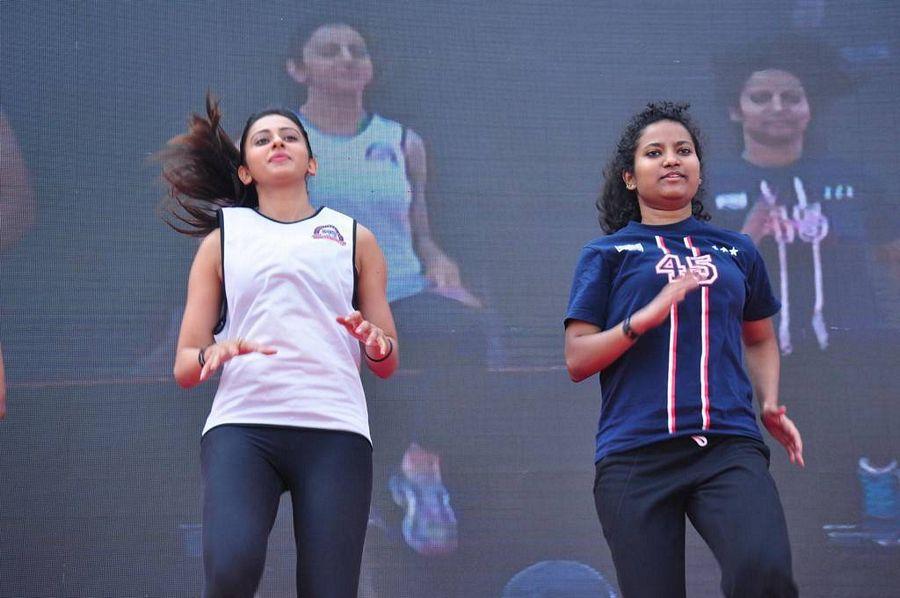 Rakul Preet Singh Stills From Fitness Unplugged Event At Gachibowli Stadium