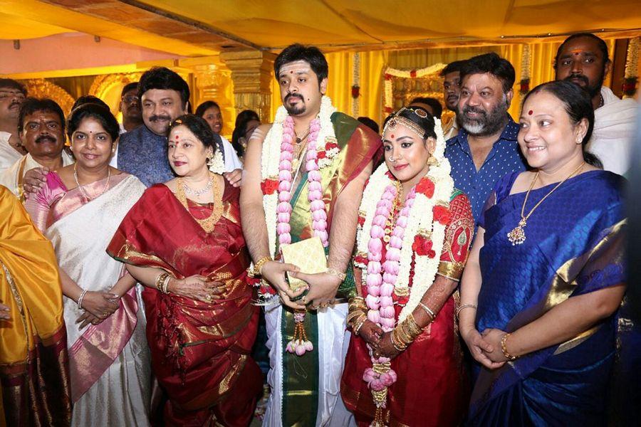 Actress Jayachitra Son Amresh Ganesh's Wedding & Reception Photos