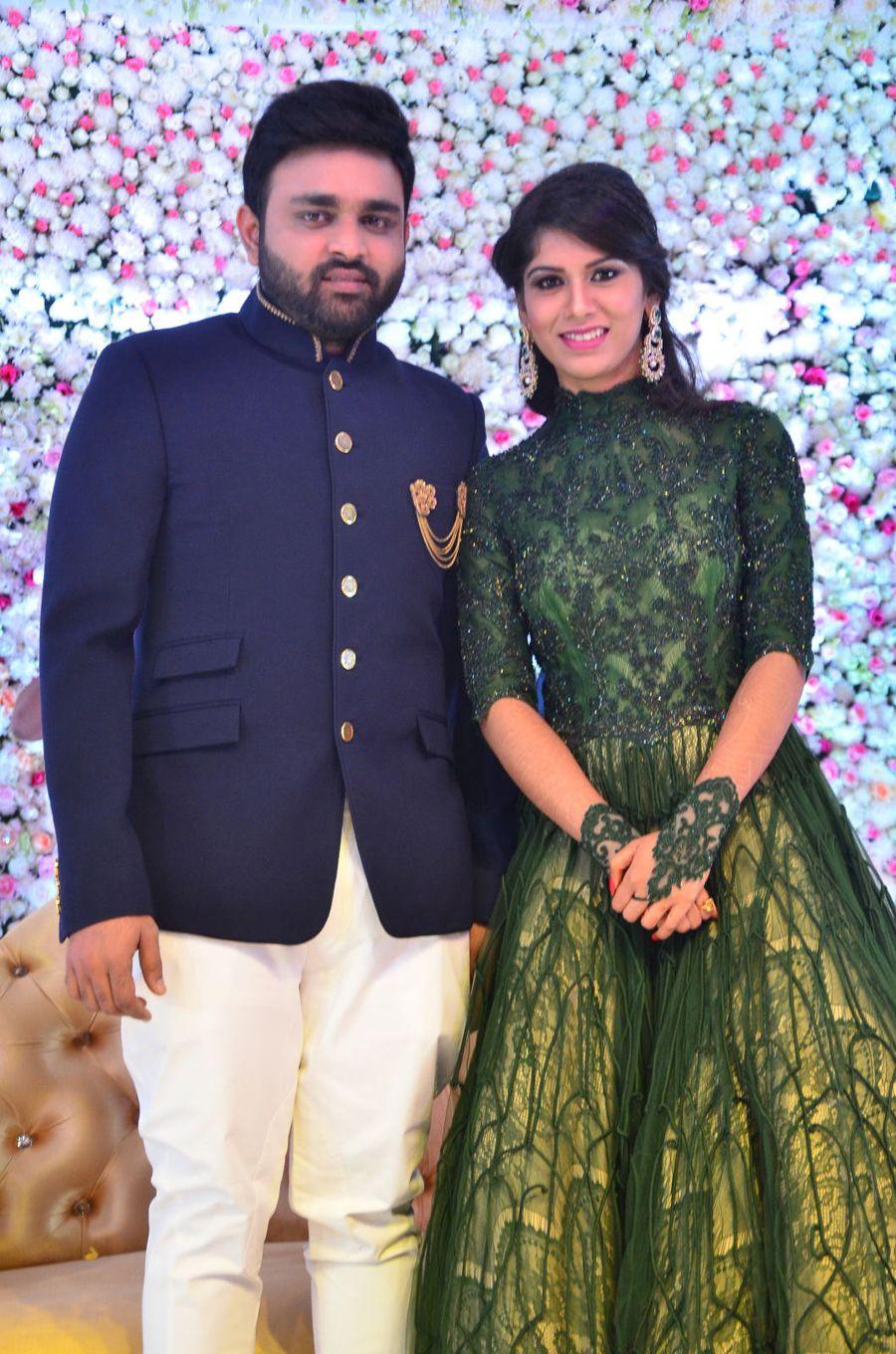 Celebs at Talasani Srinivas Yadav Younger Daughter Wedding Reception Photos