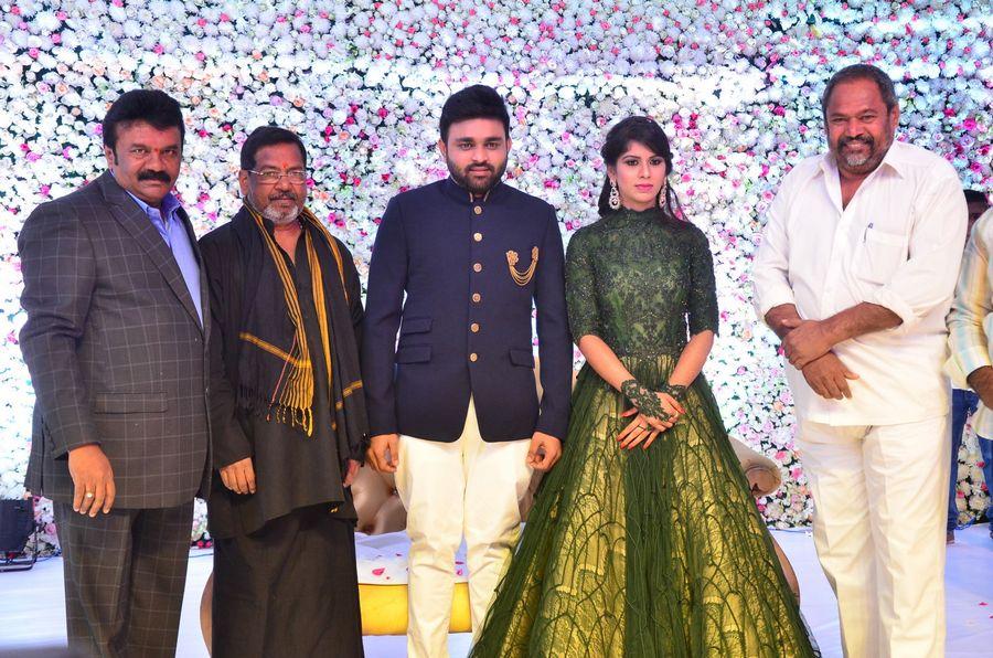 Celebs at Talasani Srinivas Yadav Younger Daughter Wedding Reception Photos