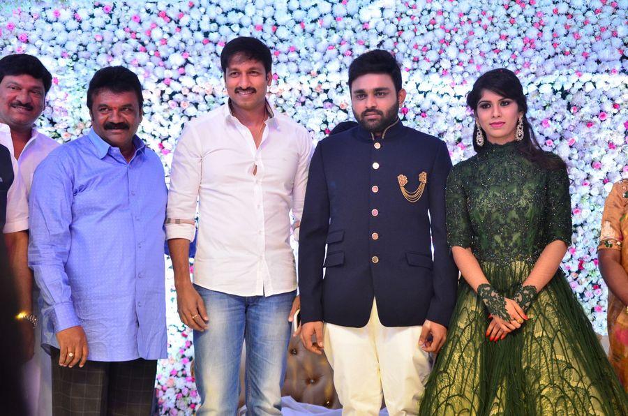 Celebs at Talasani Srinivas Yadav Younger Daughter Wedding Reception Photos