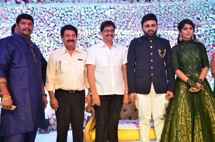 Celebs at Talasani Srinivas Yadav Younger Daughter Wedding Reception Photos