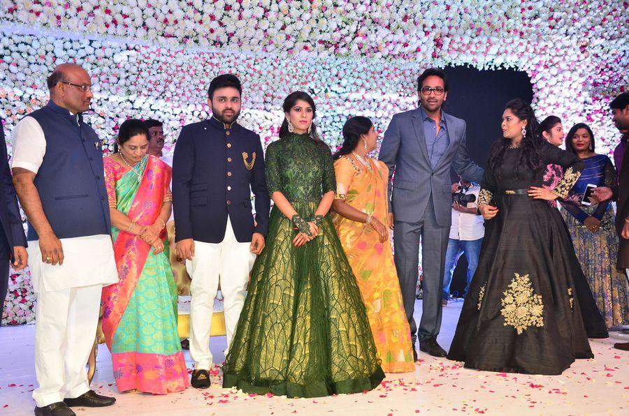 Celebs at Talasani Srinivas Yadav Younger Daughter Wedding Reception Photos