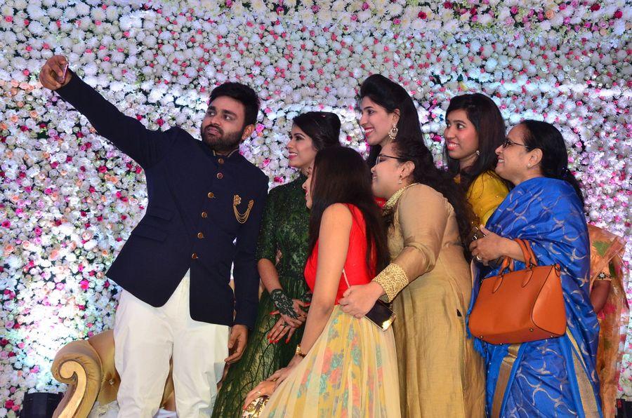 Celebs at Talasani Srinivas Yadav Younger Daughter Wedding Reception Photos