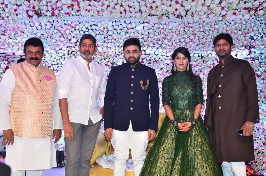 Celebs at Talasani Srinivas Yadav Younger Daughter Wedding Reception Photos