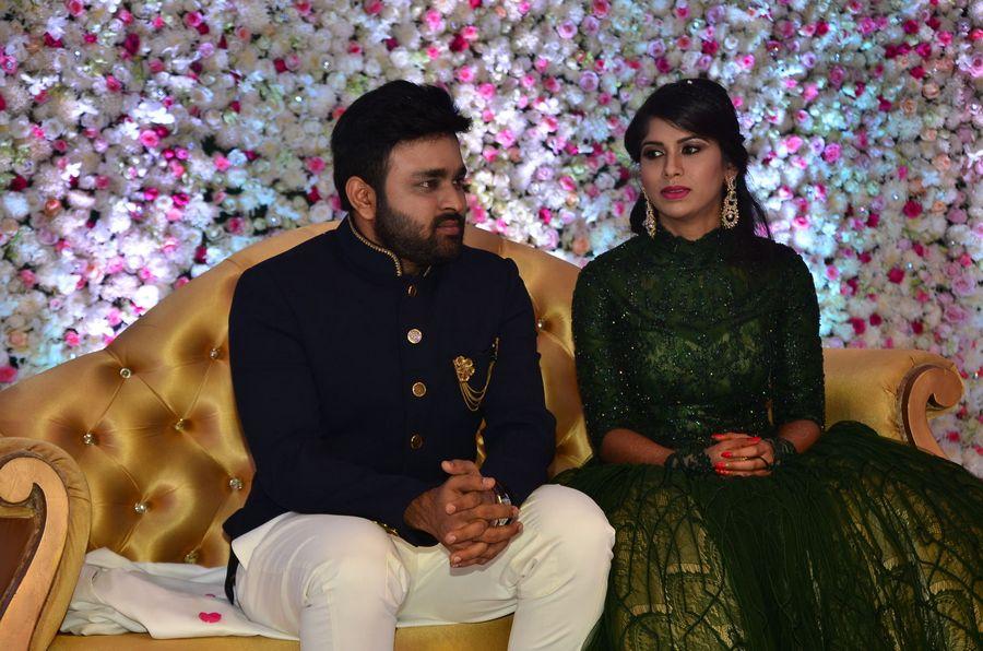 Celebs at Talasani Srinivas Yadav Younger Daughter Wedding Reception Photos