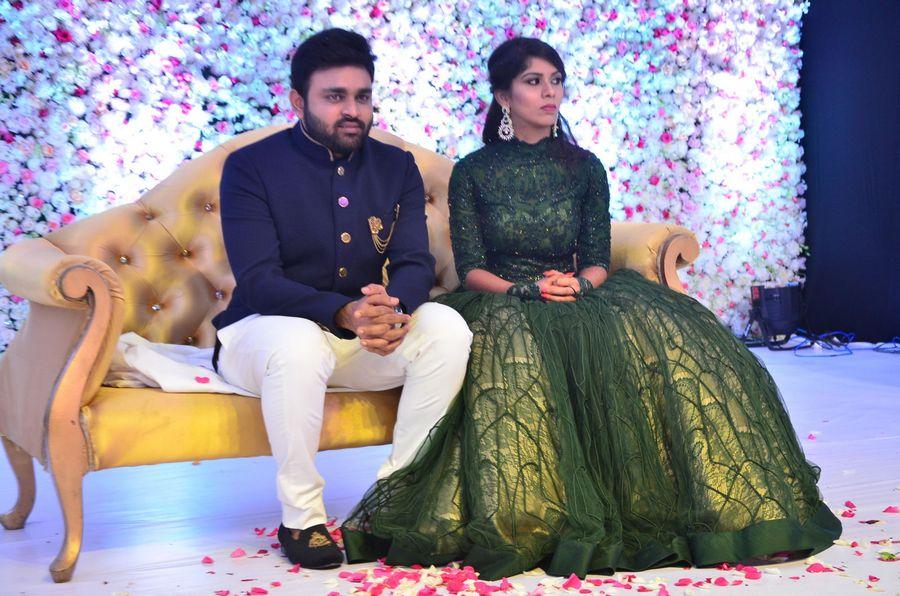 Celebs at Talasani Srinivas Yadav Younger Daughter Wedding Reception Photos