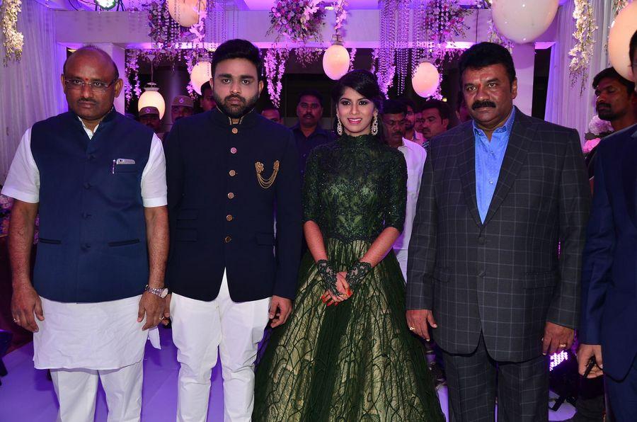 Celebs at Talasani Srinivas Yadav Younger Daughter Wedding Reception Photos