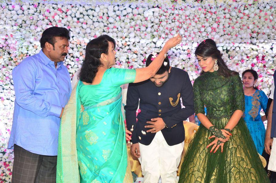 Celebs at Talasani Srinivas Yadav Younger Daughter Wedding Reception Photos