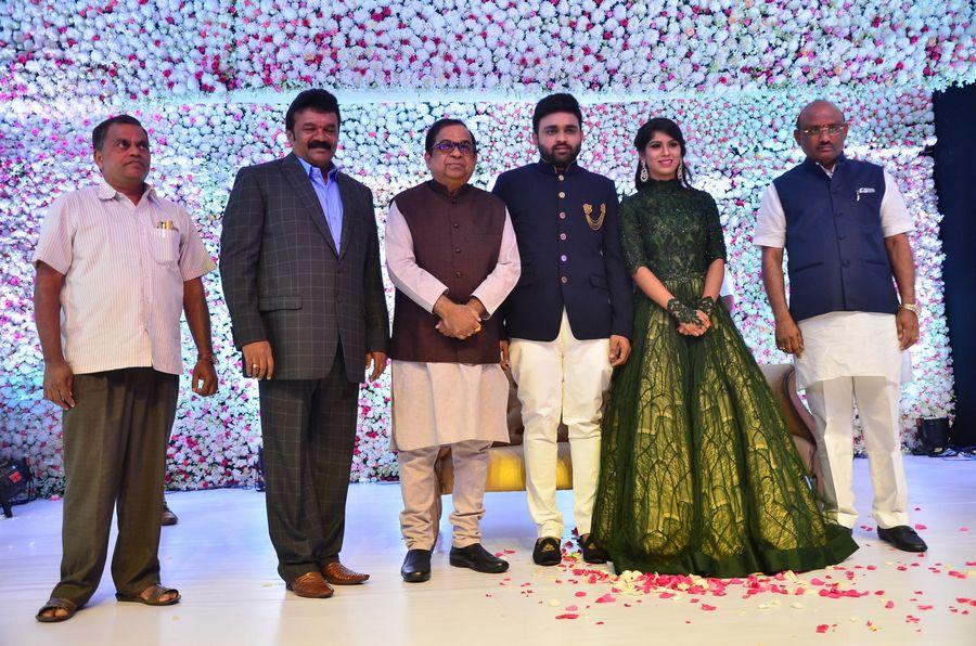 Celebs at Talasani Srinivas Yadav Younger Daughter Wedding Reception Photos