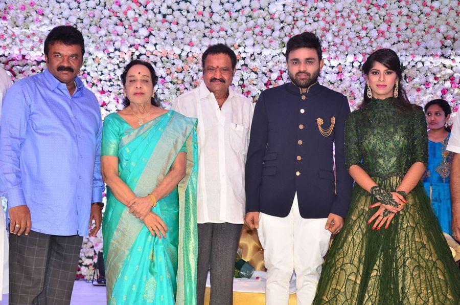 Celebs at Talasani Srinivas Yadav Younger Daughter Wedding Reception Photos