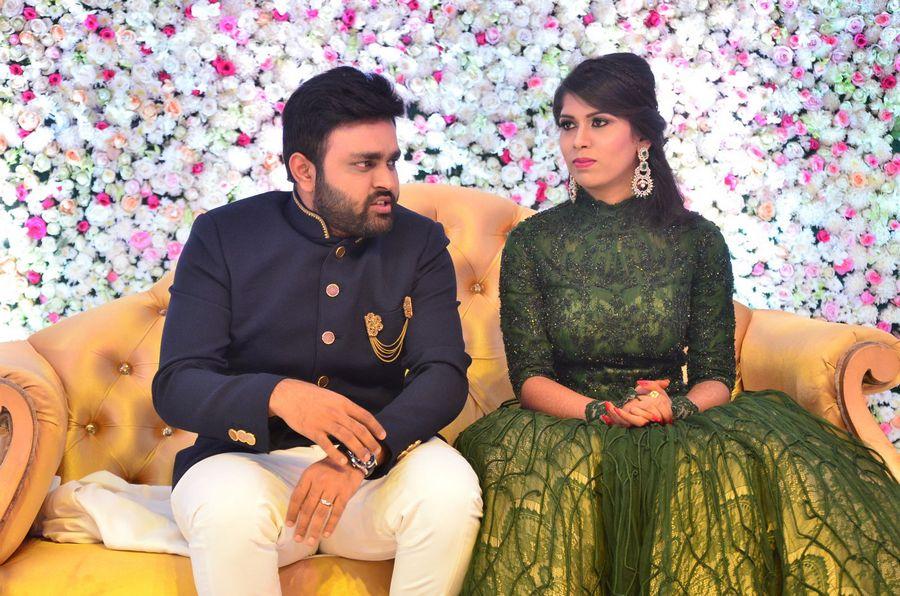 Celebs at Talasani Srinivas Yadav Younger Daughter Wedding Reception Photos