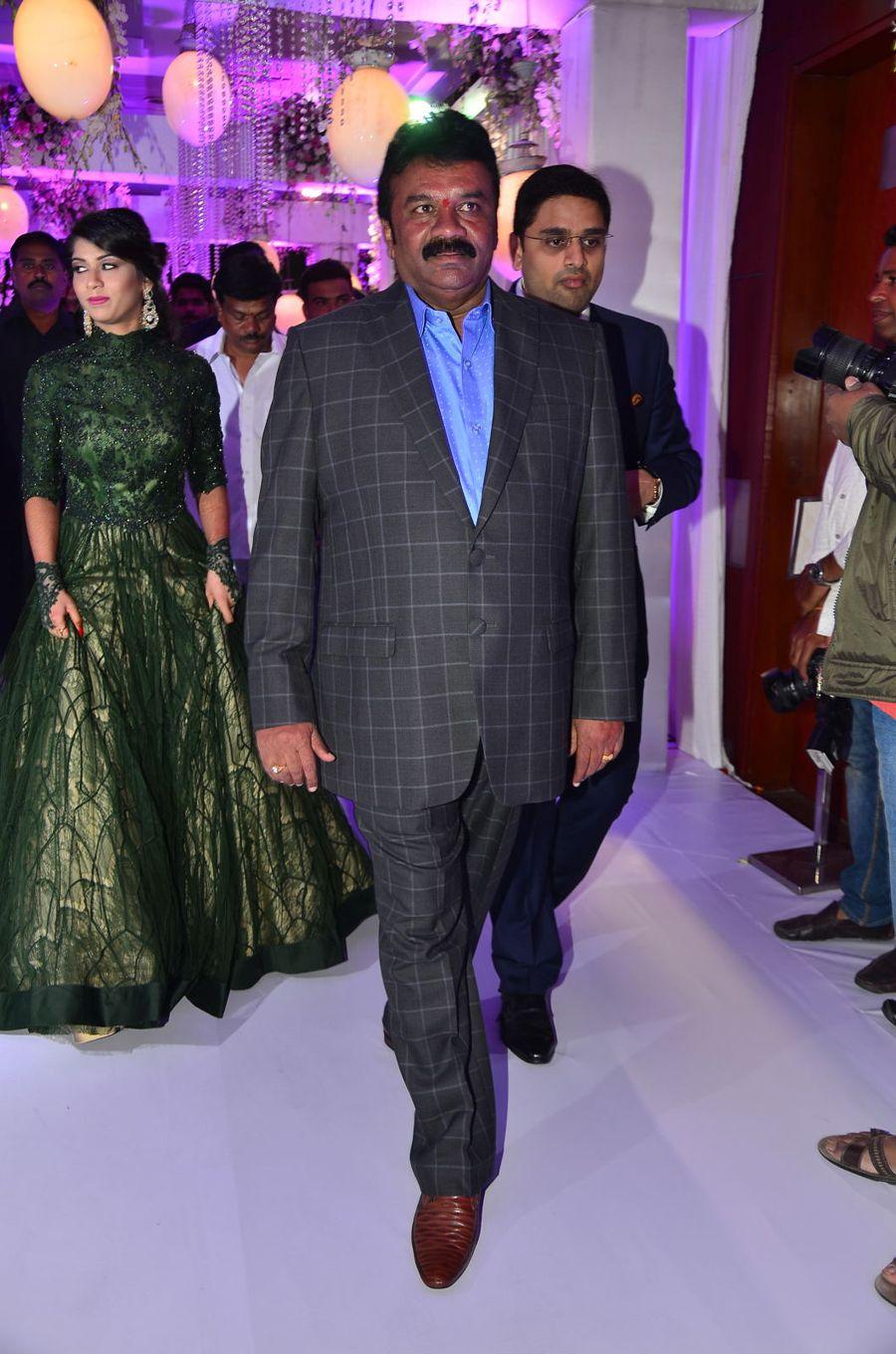 Celebs at Talasani Srinivas Yadav Younger Daughter Wedding Reception Photos