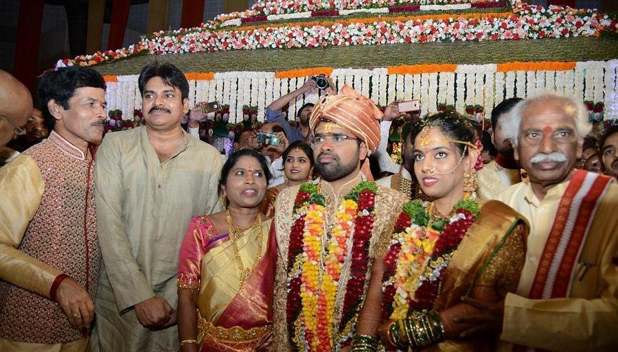 Chiranjeevi & Pawan Kalyan at Bandaru Dattatreya daughter's Marriage Photos