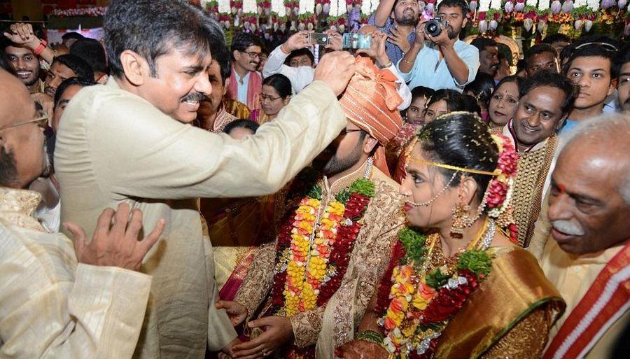 Chiranjeevi & Pawan Kalyan at Bandaru Dattatreya daughter's Marriage Photos