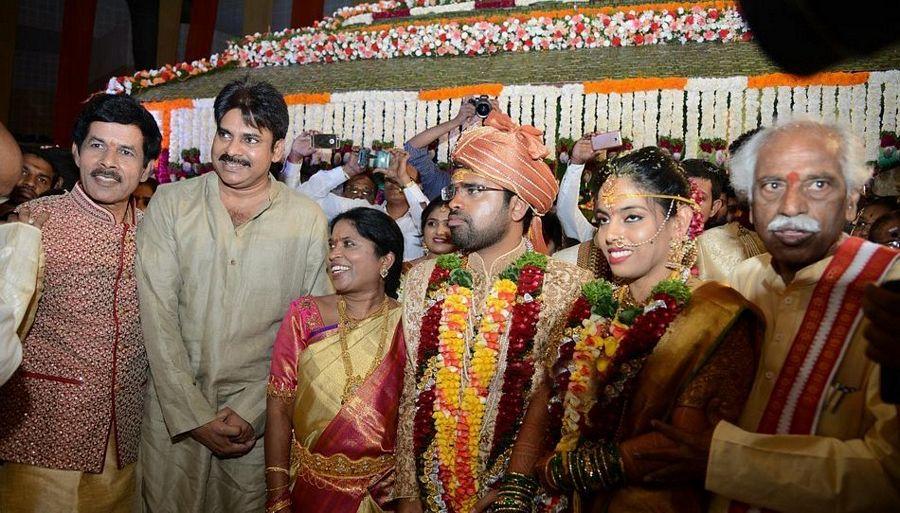 Chiranjeevi & Pawan Kalyan at Bandaru Dattatreya daughter's Marriage Photos