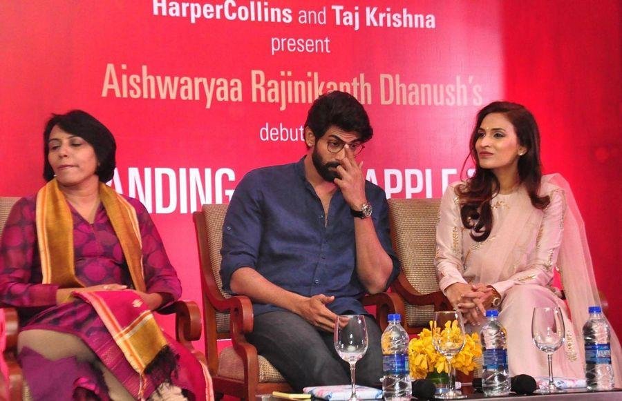 Rana at Aiswarya Rajinikanth Dhanush Standing on an Apple-Box