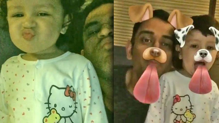 Adorable Pictures of Ziva with daddy Dhoni