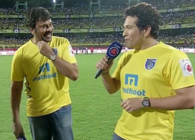 Chiranjeevi & Sachin at Kerala Blasters Game Photos