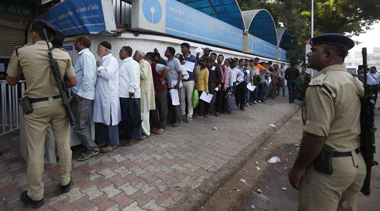 Long Queues at Banks to Exchange Old Notes Photos