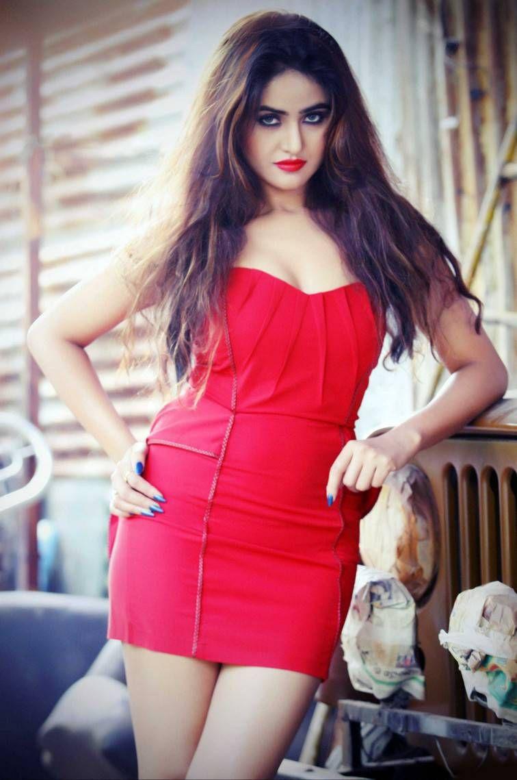 Sony Charishta Sexy Photoshoot Stills in Red Dress
